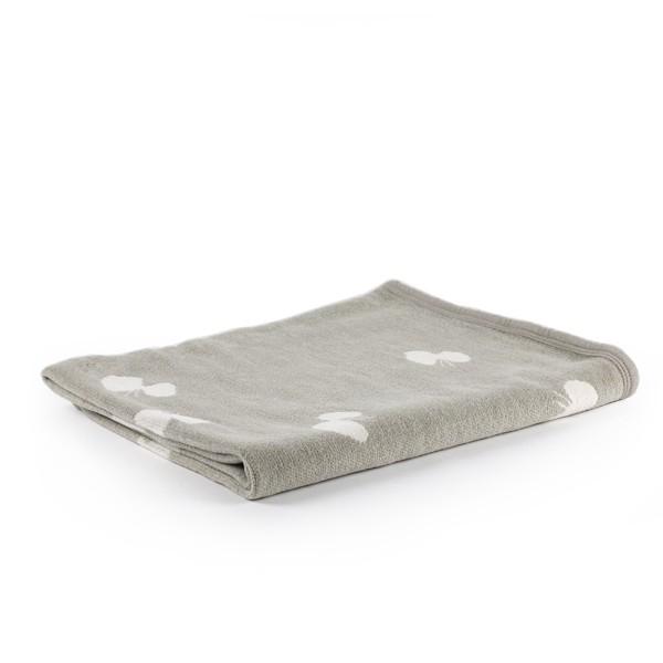 【正規取扱店】KLIPPAN シュニールコットン ハーフブランケットCHOUCHO (SIZE:90cm×140cm/グレー/ホワイト) KP891014 34241 | KLIPPAN