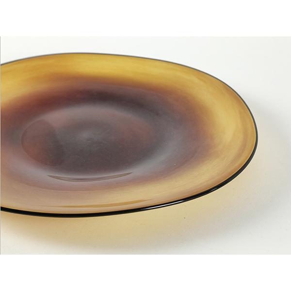 fresco kasumi plate ( M / brownyellow ) プレート 辻野剛 吹きガラス