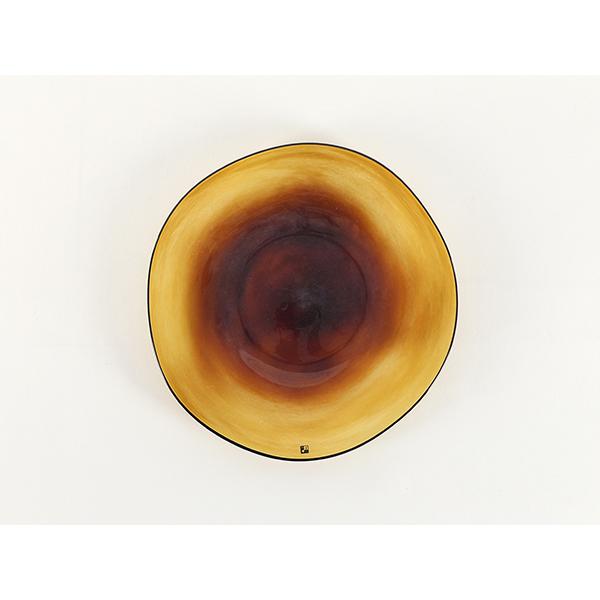fresco kasumi plate ( M / brownyellow ) プレート 辻野剛 吹きガラス