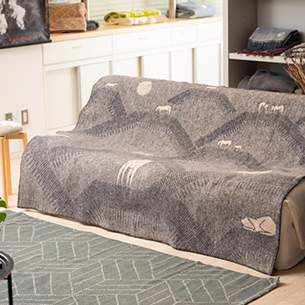 【正規取扱店】KLIPPAN クリッパン ウールシングルブランケット HORSES ON THE HILL(SIZE:1300mm×1800mm/グレー) KP891810 | KLIPPAN | 10