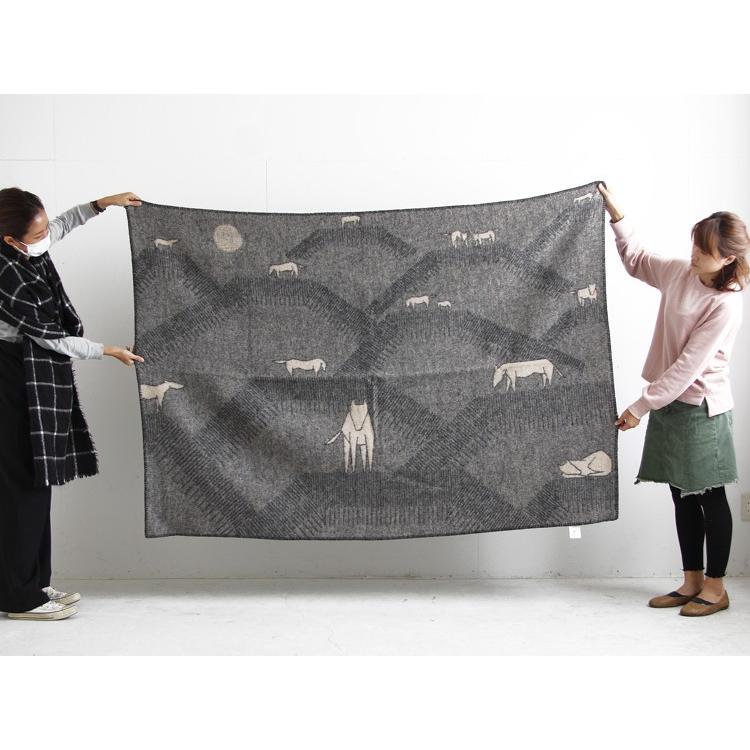 【正規取扱店】KLIPPAN クリッパン ウールシングルブランケット HORSES ON THE HILL(SIZE:1300mm×1800mm/グレー) KP891810 | KLIPPAN | 06