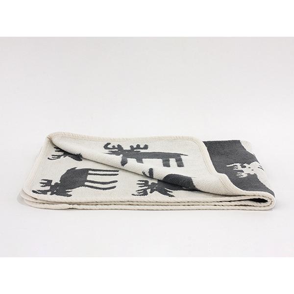 【正規取扱店】KLIPPAN シュニールコットンミニブランケット ムース(SIZE:約70cm×90cm/ダークグレー) KP112121 29706 | KLIPPAN | 02