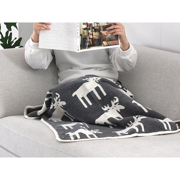 【正規取扱店】KLIPPAN シュニールコットンミニブランケット ムース(SIZE:約70cm×90cm/ダークグレー) KP112121 29706 | KLIPPAN | 06