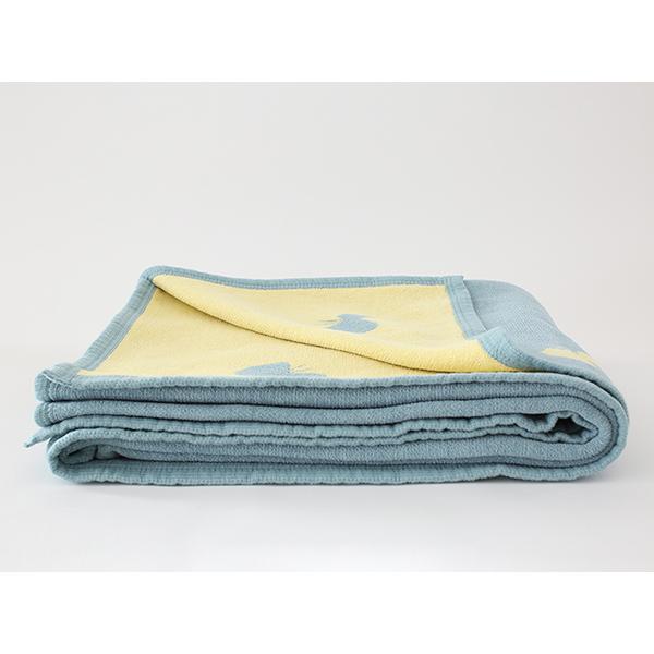 【正規取扱店】KLIPPAN シュニールコットン シングルブランケット CHOUCHO(SIZE:約140cm×180cm/ブルーイエロー) KP892307 26221 | KLIPPAN | 03