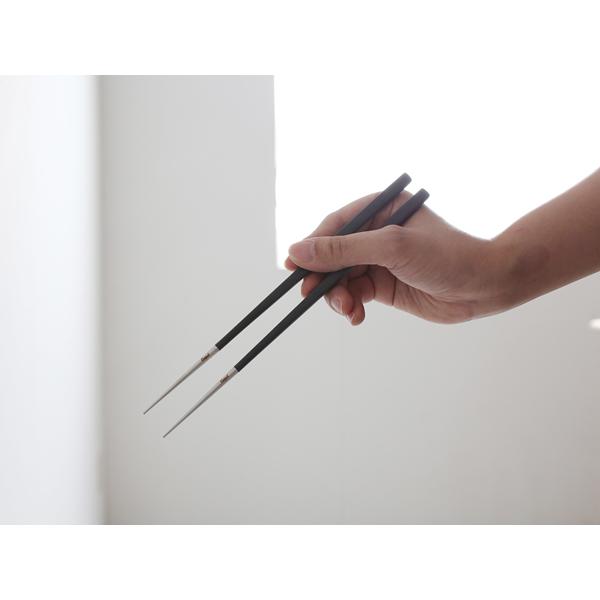 【Cutipol】KUBE お箸セット 1膳 ブラックシルバー CT-KU-F-39 カトラリー クチポール キューブ 31926 | Cutipol | 01