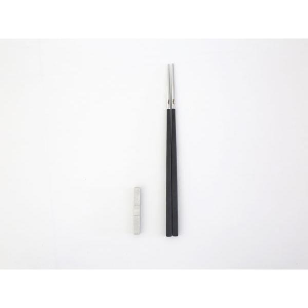 【Cutipol】KUBE お箸セット 1膳 ブラックシルバー CT-KU-F-39 カトラリー クチポール キューブ 31926 | Cutipol | 02