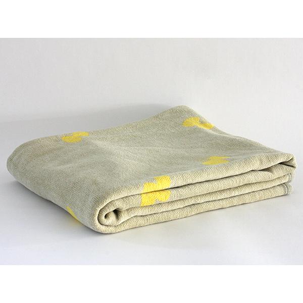【正規取扱店】KLIPPAN シュニールコットン シングルブランケット CHOUCHO(SIZE:約140cm×180cm/オリーブイエロー) KP892138 31253 | KLIPPAN | 01