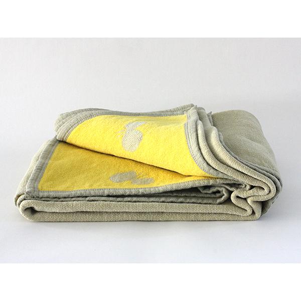 【正規取扱店】KLIPPAN シュニールコットン シングルブランケット CHOUCHO(SIZE:約140cm×180cm/オリーブイエロー) KP892138 31253 | KLIPPAN | 03