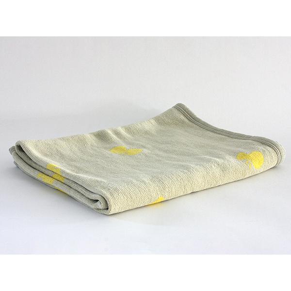 【正規取扱店】KLIPPAN シュニールコットン ハーフブランケット CHOUCHO(SIZE:約90cm×140cm/オリーブイエロー) KP892139 29687 | KLIPPAN | 01