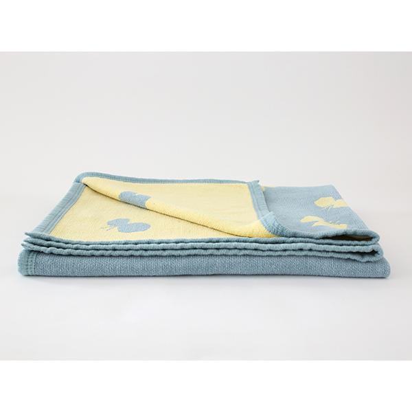 【正規取扱店】KLIPPAN シュニールコットン ハーフブランケット CHOUCHO(SIZE:約90cm×140cm/ブルーイエロー) KP892308 29688 | KLIPPAN | 03
