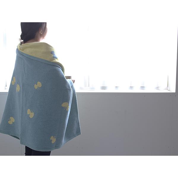 【正規取扱店】KLIPPAN シュニールコットン ハーフブランケット CHOUCHO(SIZE:約90cm×140cm/ブルーイエロー) KP892308 29688 | KLIPPAN | 07