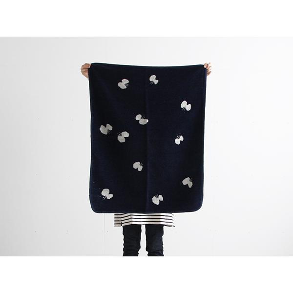 【正規取扱店】KLIPPAN シュニールコットン ミニブランケット CHOUCHO(SIZE:約70cm×90cm/ネイビー) KP891207 29691 | KLIPPAN | 05