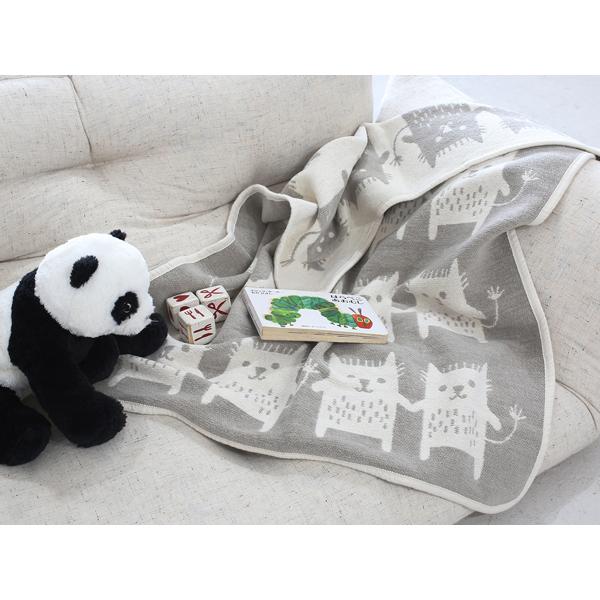 【正規取扱店】KLIPPAN シュニールコットン ミニブランケット ボブキャット(SIZE:約70cm×90cm/グレー) KP253803 29709 | KLIPPAN | 08