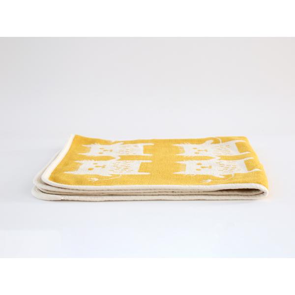 【正規取扱店】KLIPPAN シュニールコットン ミニブランケット ボブキャット(SIZE:約70cm×90cm/イエロー) KP253801 29710 | KLIPPAN | 02