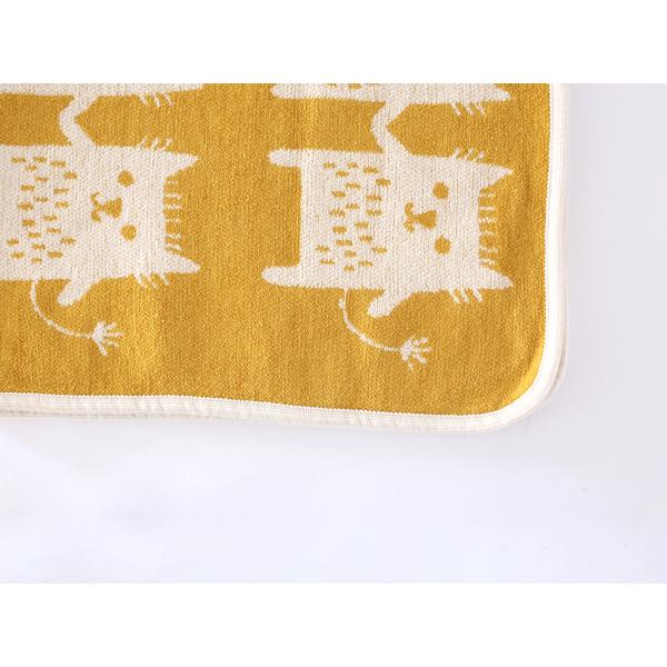 【正規取扱店】KLIPPAN シュニールコットン ミニブランケット ボブキャット(SIZE:約70cm×90cm/イエロー) KP253801 29710 | KLIPPAN | 05
