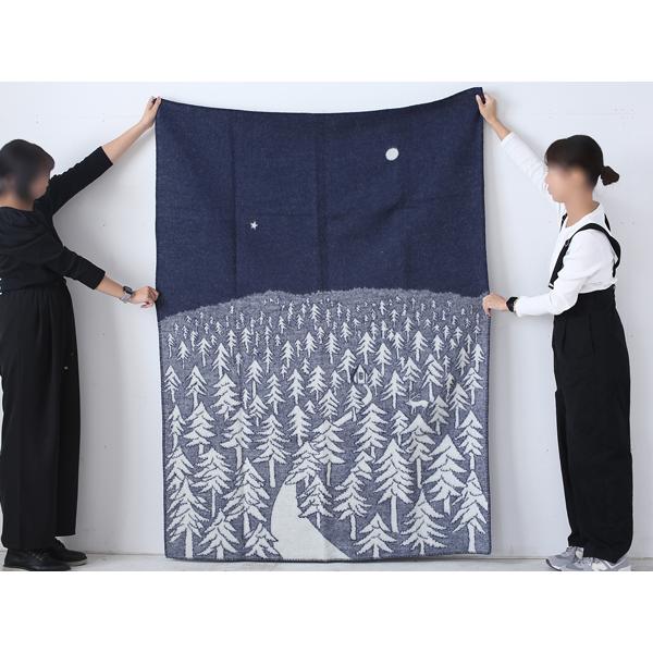 【正規取扱店】KLIPPAN クリッパン ウールシングルブランケット HOUSE IN THE FOREST(SIZE:1300mm×1800mm/ネイビー) KP890581　30422 | KLIPPAN | 06