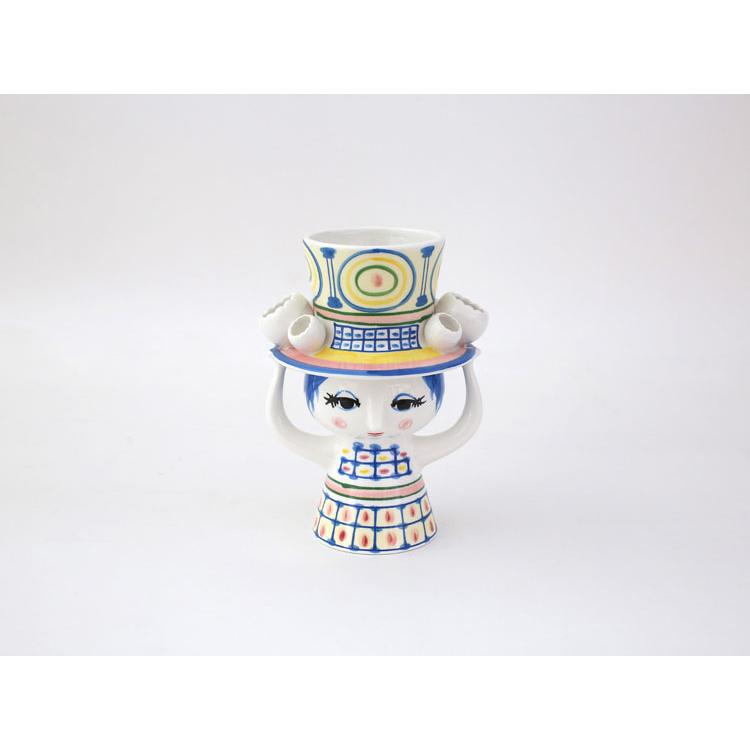 BJORN WIINBLAD エヴァ LADY WITH HAT フラワーベース ブルー 花瓶 ビヨンヴィンブラッド i-32052 |  | 01