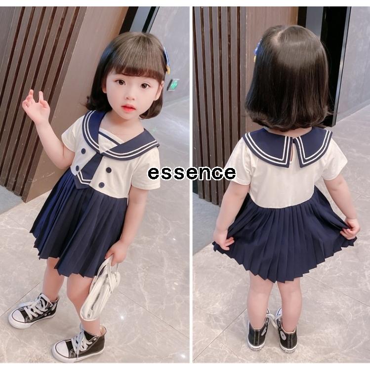 パーティを彩るご馳走や 半袖 海軍風 ワンピース 可愛い お洒落 新作 夏服 女の子 ワンピース 子供服 膝丈 結婚式 卒園式 入園式 フォーマル 幼児 キッズ ワンピース サイズ 100cm Www Mindthevoice Be