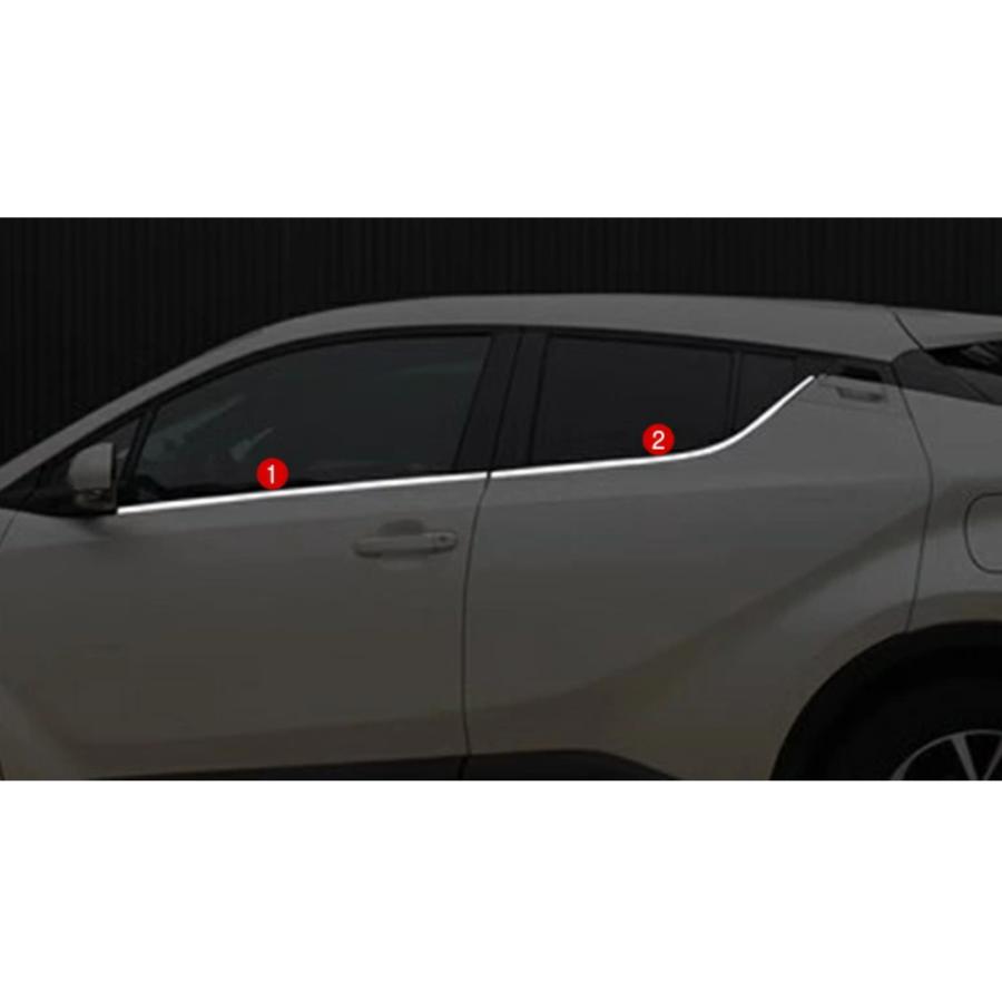 トヨタ・C-HR CHR 用 サイドドア ウィンドウ トリム 車の窓の下にある
