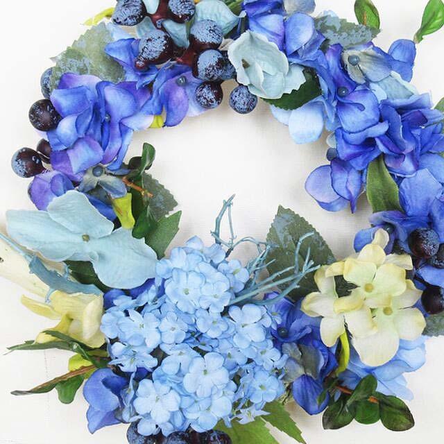 紫陽花（あじさい）手作り ハンドメイドリース fwfa02 : エッセンス