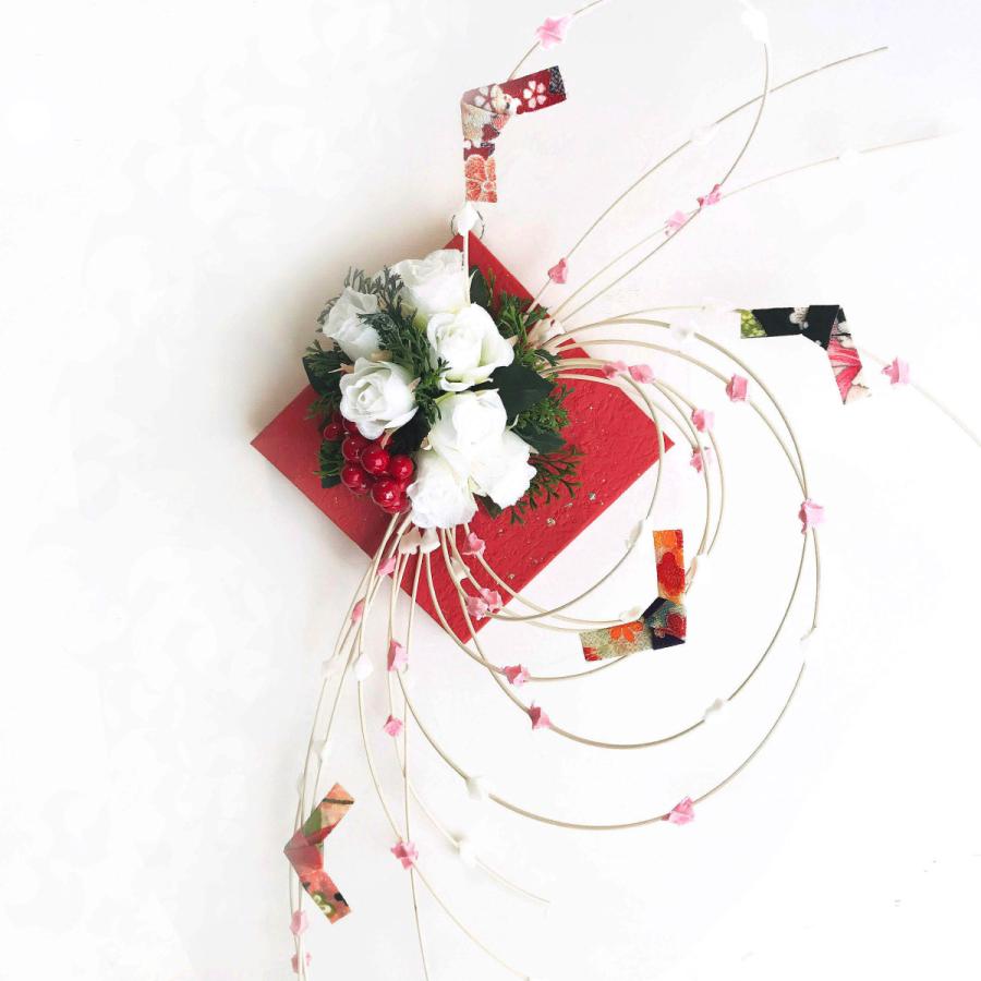 お正月リースオブジェ もち花と薔薇アレンジ nyb-15 : エッセンス