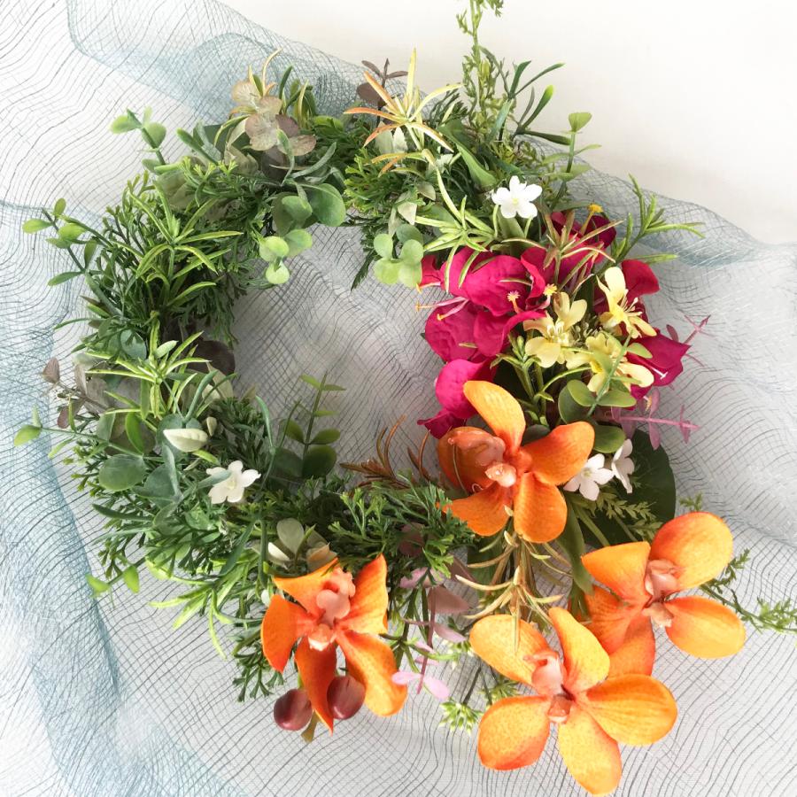 大人気商品 夏色リース モカラとブーゲンビリアのトロピカルフラワー Suwr 03 ドアリース Wantannas Go Id