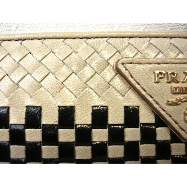 PRADA（プラダ ）マドラス 編み込みレザー ラウンドファスナー長財布 PRADA - 激レアアイテム✨ 箱付き プラダ 長財布 マドラス
