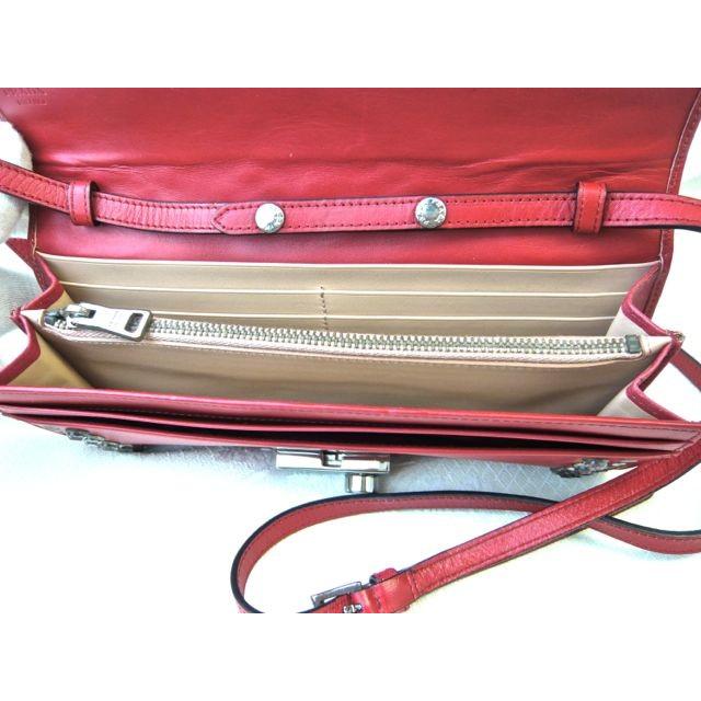 プラダ 財布 日本未発売 ビンテージ ビジュー＆スタッズ 赤 PRADA 3WAY 