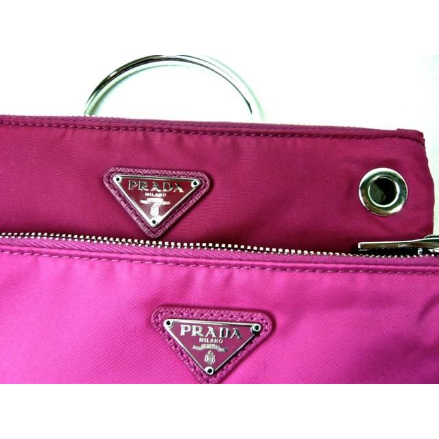 PRADA プラダ ポーチ 日本未発売 1N1859 リング付き ダブルポーチ 