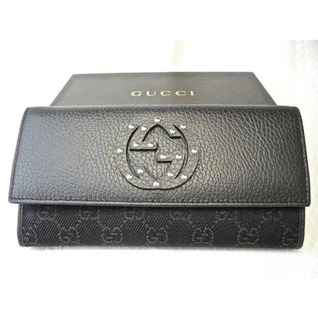 グッチ 長財布 日本未発売 ソーホー スタッズ レザーインター
