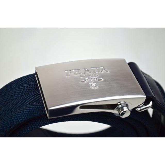 プラダ　レディース　ネイビー　ベルト プラダ PRADA ベルト トライアングルロゴ ブラック レディース