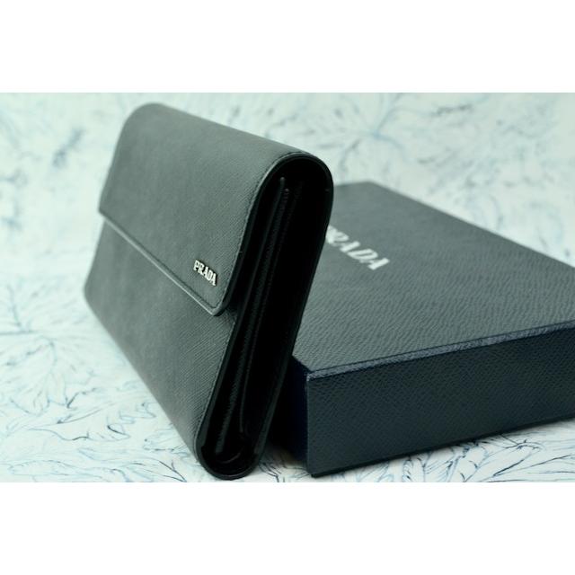 プラダ 長財布 日本未発売 PRADA 2MD434 ドキュメントホルダー SAFFIANO CALF LEATHER ミニバッグ 男女兼用 NERO 黒の画像