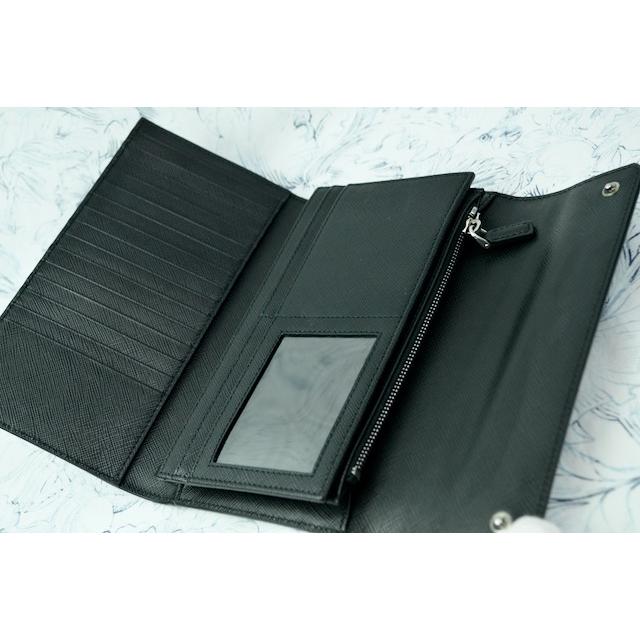 プラダ 長財布 日本未発売 PRADA 2MD434 ドキュメントホルダー SAFFIANO CALF LEATHER ミニバッグ 男女兼用 NERO 黒の画像