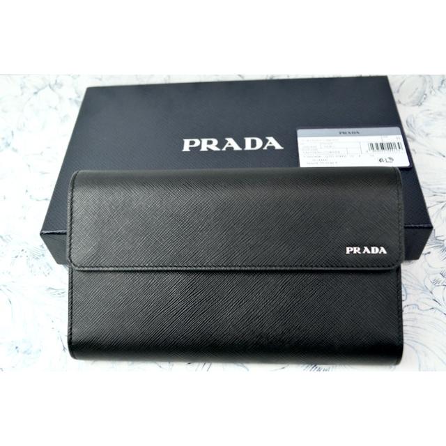 プラダ 長財布 日本未発売 PRADA 2MD434 ドキュメントホルダー SAFFIANO CALF LEATHER ミニバッグ 男女兼用 NERO 黒の画像