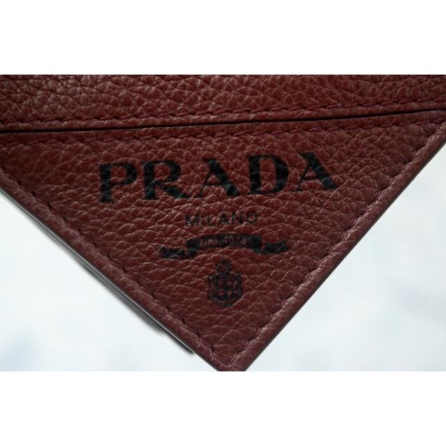 プラダ 財布 日本未発売 PRADA 2MO006 VITELLO GRAIN グレインカーフレザー ダブル２つ折り RUBINO ルビーレッド｜essenceofstyle｜06