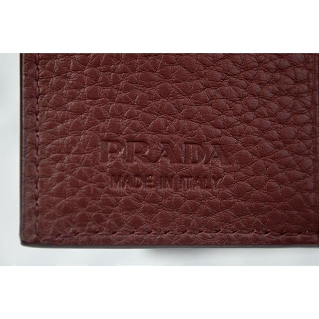 プラダ 財布 日本未発売 PRADA 2MO006 VITELLO GRAIN グレインカーフレザー ダブル２つ折り RUBINO ルビーレッド｜essenceofstyle｜07