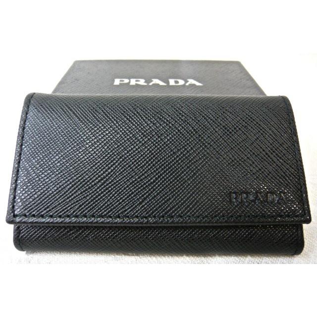 【極美品・付属品完備✨】プラダ キーケース サフィアーノレザー 黒 1PG222 PRADA プラダ サフィアーノレザー キーケース レディース メンズ