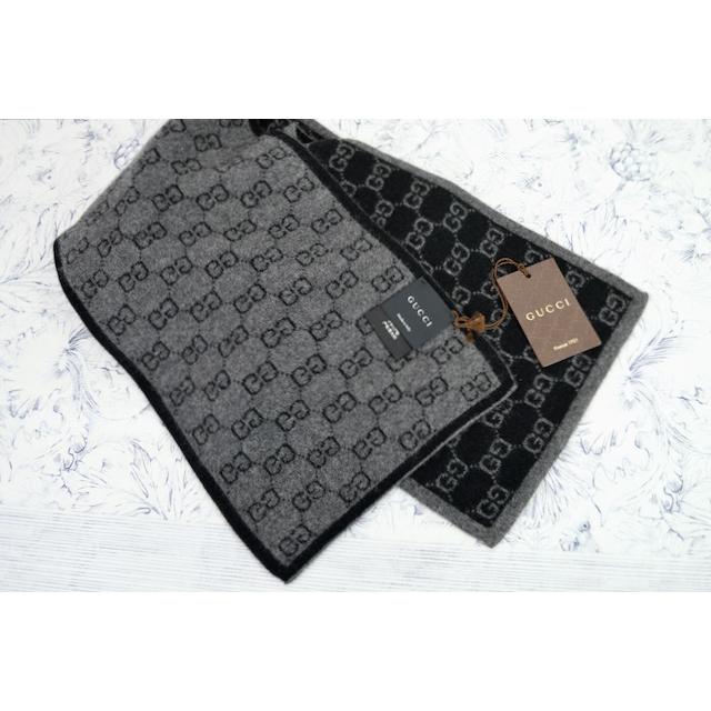 GUCCI】カシミア100% リバーシブルマフラー