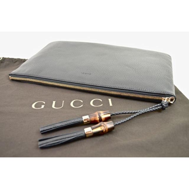 グッチ　GUCCI シマレザー バンブー タッセル 緑屋質屋】グッチ 449653 バンブータッセル クラッチバッグ