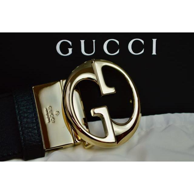 Gucci 黒 レザーベルト 450000 CAO2G Gucci Reversible Belt 450000 Leather Black Dark Brown Gold