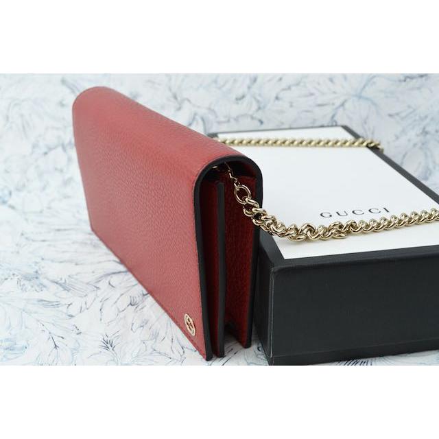 グッチ 長財布 GUCCI 466506 GG CHARM レザー チェーンウォレット バッグ DOLLAR WALLET CALF LEATHER ROSSO  赤｜essenceofstyle｜04