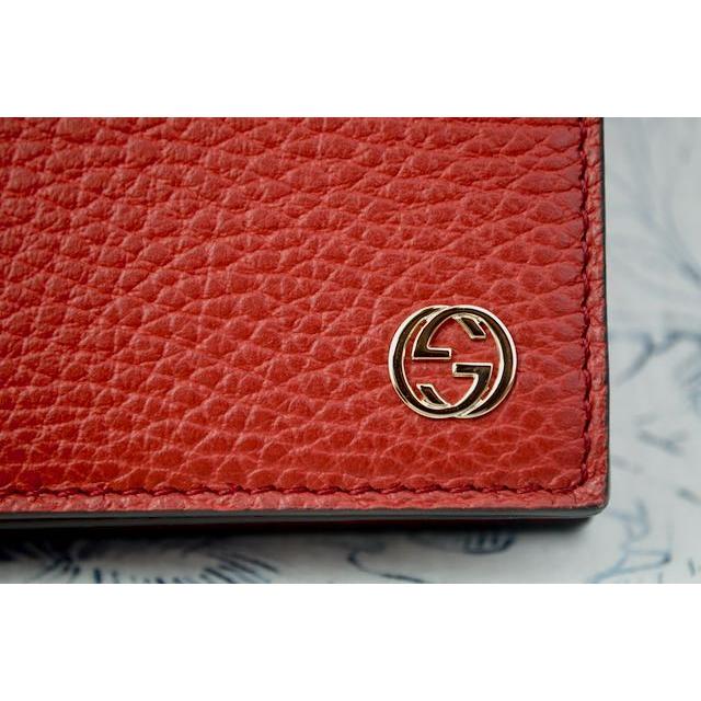 グッチ 長財布 GUCCI 466506 GG CHARM レザー チェーンウォレット バッグ DOLLAR WALLET CALF LEATHER ROSSO  赤｜essenceofstyle｜07