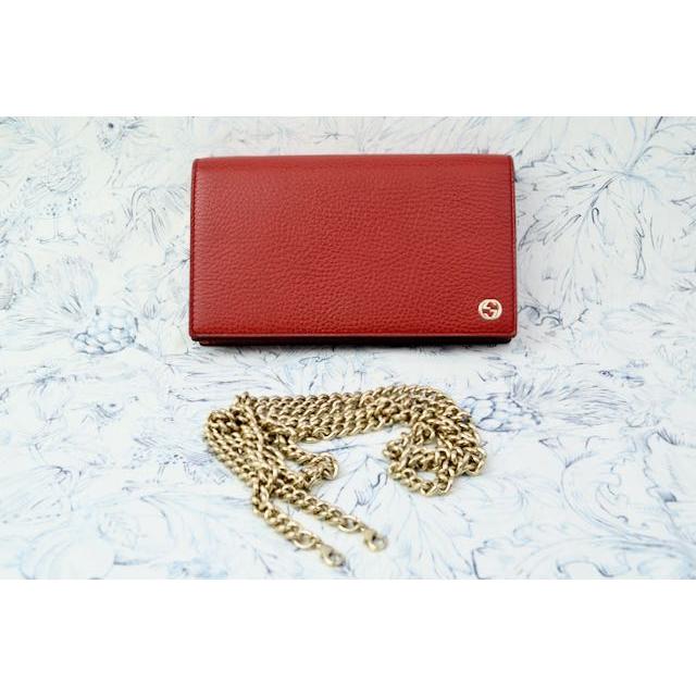 グッチ 長財布 GUCCI 466506 GG CHARM レザー チェーンウォレット バッグ DOLLAR WALLET CALF LEATHER ROSSO  赤｜essenceofstyle｜10