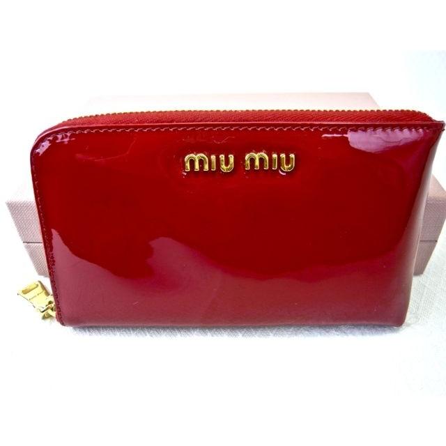 ミュウミュウ 財布 日本未発売 MIU MIU 5ARE99 エナメル L字ファスナー レザー ROSSO 赤｜essenceofstyle｜05