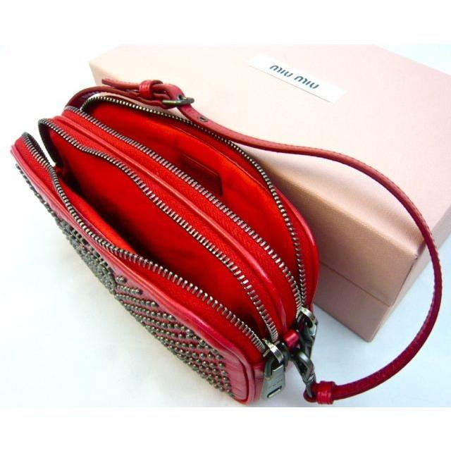 miu ミュウミュウ ポーチ 日本未発売 MIU 5MRH02 スタッズ miu ミュウミュウ ポーチ 日本未発売 MIU 5MRH02 スタッズ
