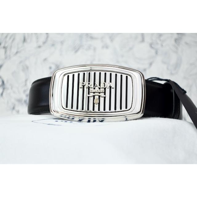 PRADA プラダ ベルト 日本未発売 9Y12MR トップ式 メタルバックル 