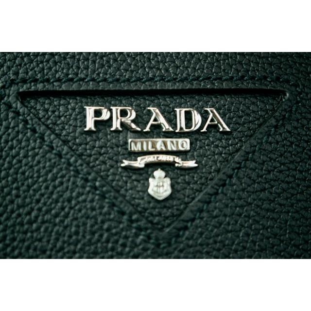 プラダ バッグ 日本未発売 PRADA 9Y1O50 PELLETTERIA グレイン カーフレザー ポーチ 男女兼用 NERO RUSSO 黒の画像