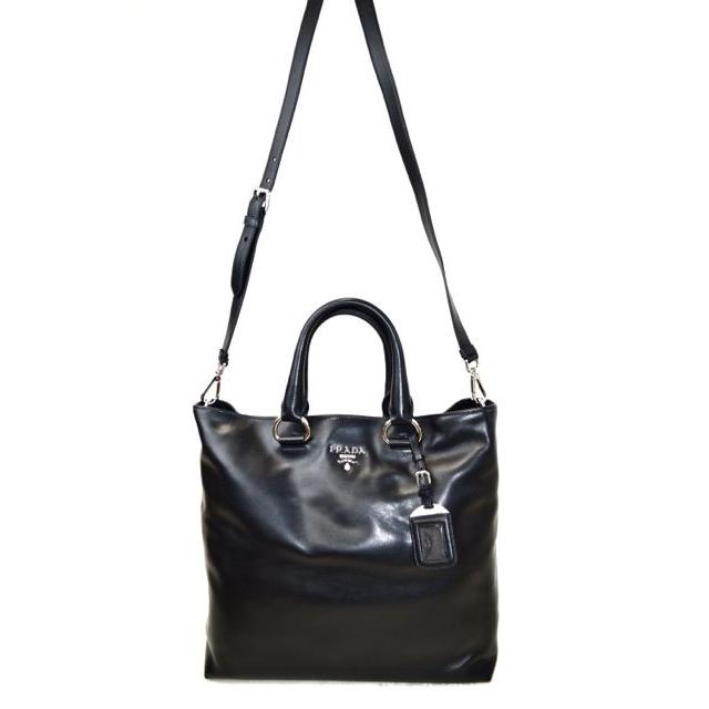【美品】プラダ　レザー　トートバッグ　ハンド　ボストン　黒　ブラック　レザー ◇ 美品 ◇ PRADA プラダ レザー ボストン バッグ ブラック 黒