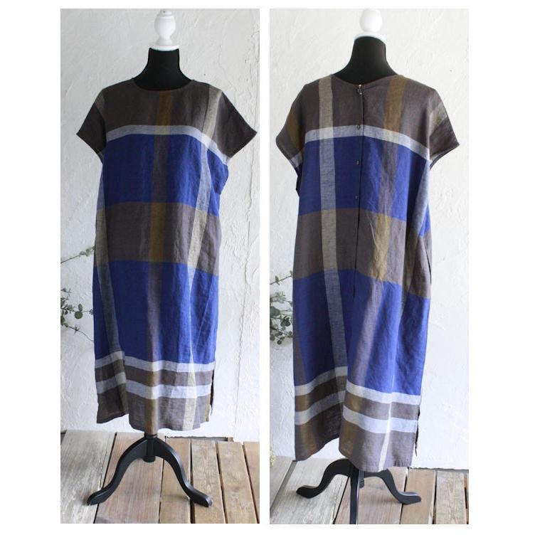 Blue Willow ブルーウィロウ リネン大柄チェックワンピース Bluewillow 0up ナチュラル雑貨エッセンス 通販 Yahoo ショッピング