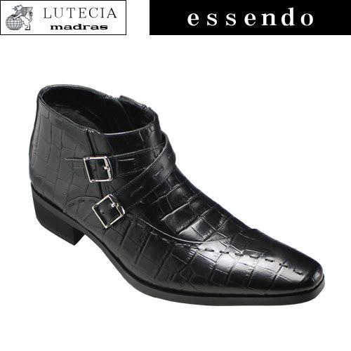 ルテシア マドラス ブーツ クロスベルト クロコ型押し 流れストレートチップ ポインテッドトゥ LU6509 LUTECIA madras メンズ 靴